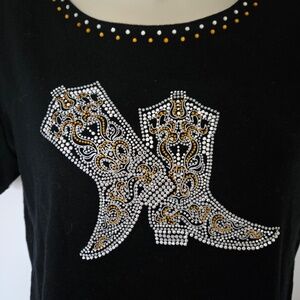 womens size PS black embellished tee